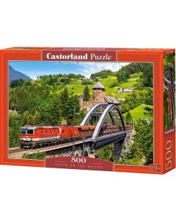 Puzzle Castorland od 500 dijelova - Vlak na mostu