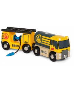 Drvena igračka Brio World – Cisterna, s vagonom