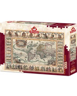Puzzle Art Puzzle od 1000 dijelova - Antička karta svijeta