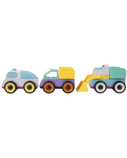 Aktivna igračka Playgro + Learn - Vozila, miješati i spajati
