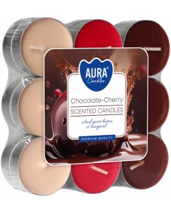 Mirisne čajne svijeće Bispol Aura - Chocolate-Cherry, 18 komada