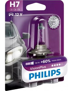 Žarulja za auto Philips - H7, Vision plus +60% more light, 12V, 55W, PX26d
