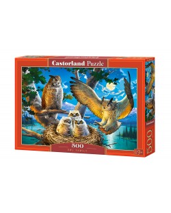 Puzzle Castorland od 500 dijelova - Obitelj sova