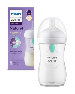 Bočica za bebe Philips Avent - Natural Response 3.0, AirFree, sa sisačem 1m+, 260 ml