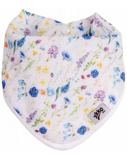 Bandana za bebe od bambusa Xkko - Blue Wildflowers