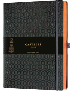 Bilježnica Castelli Copper & Gold - Honeycomb Copper, 19 x 25 cm, na linije