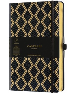 Bilježnica Castelli Copper & Gold - Greek Gold, 13 x 21 cm, bijeli listovi