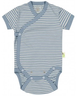 Bodi na pruge za bebe Bio Baby - Organski pamuk, 56 cm, 1-2 mjeseca, plavi