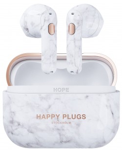 Bežične slušalice Happy Plugs - Hope, TWS, White Marble