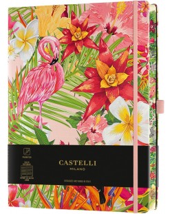 Dnevnik Castelli Eden - Flamingo, 13 x 21 cm, s linijama