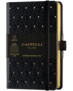 Bilježnica Castelli Copper & Gold - Diamonds Gold, 9 x 14 cm, na linije