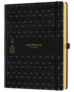 Bilježnica Castelli Copper & Gold - Honeycomb Gold, 19 x 25 cm, na linije