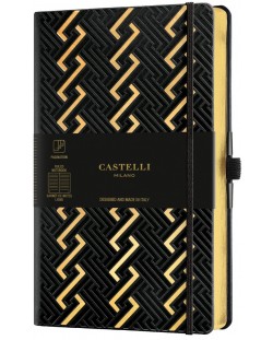 Dnevnik Castelli Copper & Gold - Roman Gold, 13 x 21 cm, s linijama