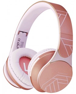 Bežične slušalice s mikrofonom PowerLocus - EDGE, ružičaste