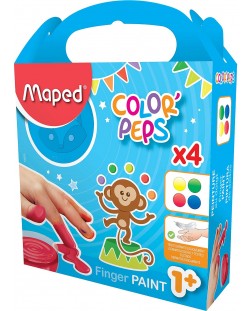 Boje za slikanje prstima Maped Color Peps - 4 boje, 80 ml