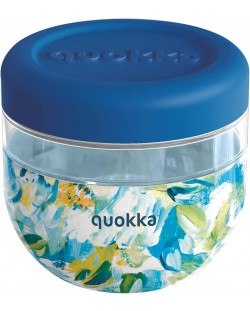 Tegla za hranu Quokka Bubble - Blue Peonies, 770 ml