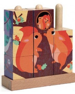 Drvene kocke za nizanje Djeco - Životinje