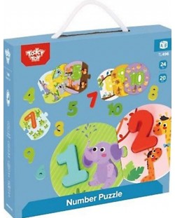 Drvena slagalica Tooky toy - Učim brojati sa životinjama iz džungle