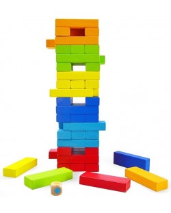 Drvena igra ravnoteže u boji Acool Toy - Jenga s kockicama