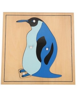 Drvena slagalica sa životinjama Smart Baby - Pingvin, 4 dijela