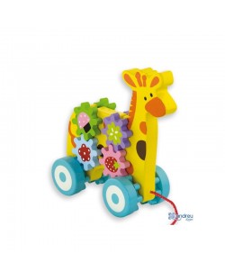 Drvena igračka za povlačenje Andreu toys – Žirafa