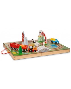 Drveni igralni set Melissa & Doug – Kofer, farma