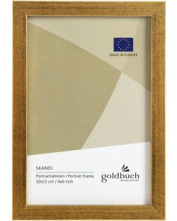 Drveni okvir za fotografije Goldbuch - Zlatni, 10 x 15 cm