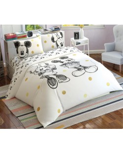 Set za spavaću sobu TAC Licensed - Minnie & Mickey Glitte, 100% pamuk