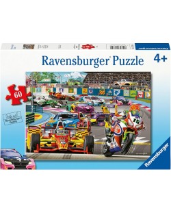 Dječja slagalica Ravensburger od 60 dijelova - Reli na trkaćoj stazi