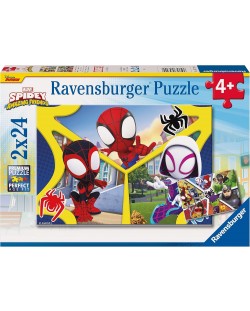 Dječja slagalica Ravensburger od 2 x 24 dijela - Spidey i njegovi nevjerojatni prijatelji