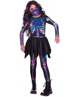 Dječji karnevalski kostim Amscan - Neonski kostur, 3-4 godine, za djevojčicu