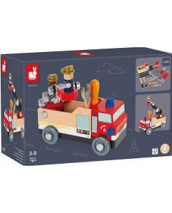 Dječja igračka Janod - Napravite vatrogasno vozilo, Diy