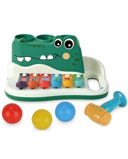 Dječja igračka Ocie - Ksilofon krokodil s čekićem i kuglicama, Funny
