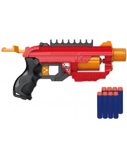 Dječja igračka Raya Toys Soft Bullet - Jurišna puška sa 8 mekih patrona, crvena