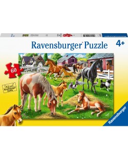 Dječja slagalica Ravensburger od 60 dijelova - Sretni konji