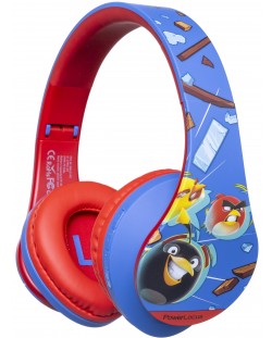Dječje slušalice PowerLocus - P2 Kids Angry Birds, bežične, plavo/crvene