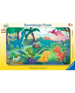 Dječja slagalica Ravensburger od 15 dijelova - Mali dinosauri