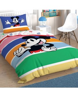 Set za jednostruki krevet TAC Licensed - Mickey M. Rainbow, 100% pamuk
