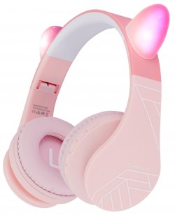 Dječje slušalice PowerLocus - P1 Ears, bežične, ružičaste
