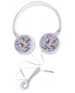 Dječje slušalice s mikrofonom I-Total - Unicorn Collection 11107, bijele