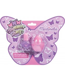 Dječji kozmetički set Martinelia - Shimmer Wing, balzam za usne i lak za nokte
