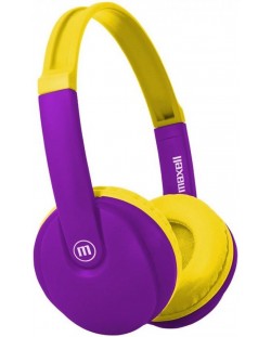Dječje slušalice Maxell - BT350, ljubičasto/žute