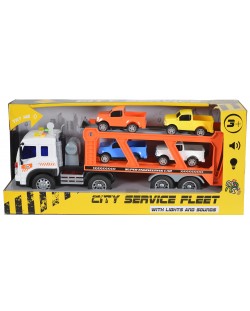 Dječja igračka Moni Toys - Autotransporter sa zvukom i svjetlom, 1:16