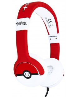 Dječje slušalice OTL Technologies - Pokemon Pokeball, crvene