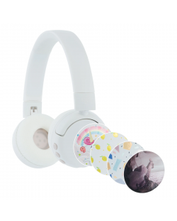 Dječje slušalice BuddyPhones - POP Fun, bežične, bijele