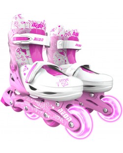 Dječje koturaljke 2 u 1 Yvolution - Neon Combo Skates, veličina 30-33, roze