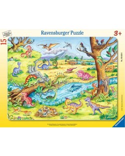 Dječja slagalica Ravensburger od 15 dijelova - Mali dinosauri