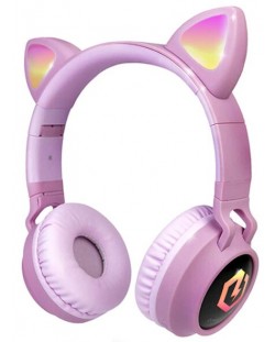 Dječje slušalice PowerLocus - Buddy Ears, bežične, ružičaste
