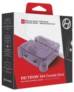 Docking stanica za punjenje Hyperkin - RetroN S64 Console Dock, ljubičasta (Nintendo Switch)