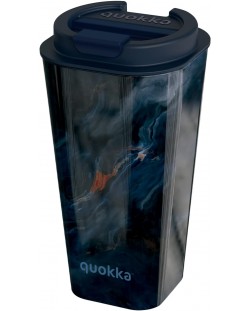 Čaša s dvostrukim stijenkama i poklopcem Quokka Flux - Dark Stone, 450 ml